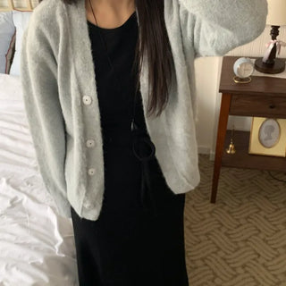 Soft Angora Cozy Fit Crop Cardigan