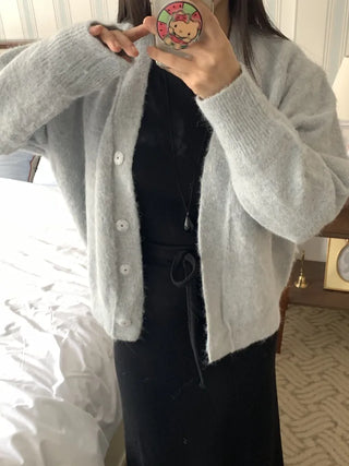 Soft Angora Cozy Fit Crop Cardigan