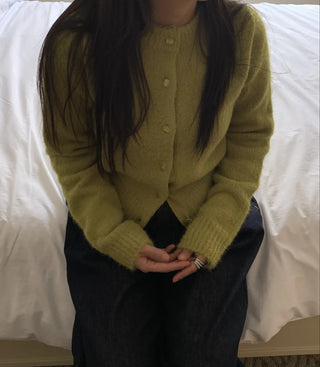 Cozy Fluffy Collarless Compact Short Cardigan