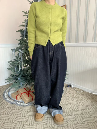 Cozy Fluffy Collarless Compact Short Cardigan