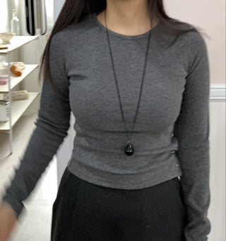 Daily Soft Turtleneck Ribbed Slim Long Sleeve Tee