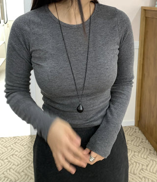 Daily Soft Turtleneck Ribbed Slim Long Sleeve Tee