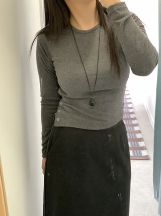 Daily Soft Turtleneck Ribbed Slim Long Sleeve Tee