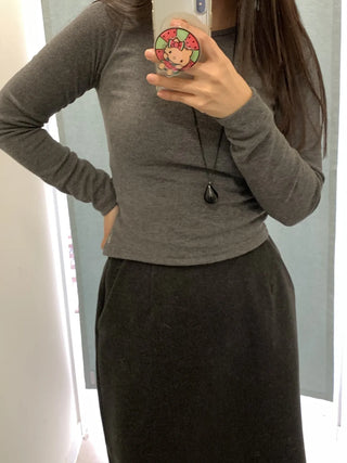 Daily Soft Turtleneck Ribbed Slim Long Sleeve Tee