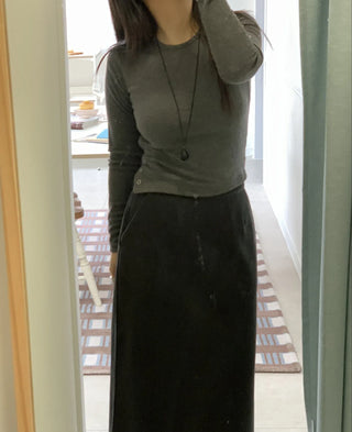 Daily Soft Turtleneck Ribbed Slim Long Sleeve Tee