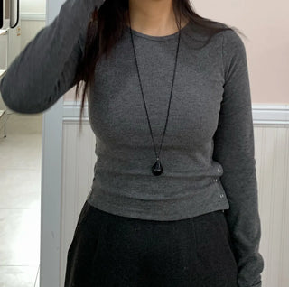 Daily Soft Turtleneck Ribbed Slim Long Sleeve Tee