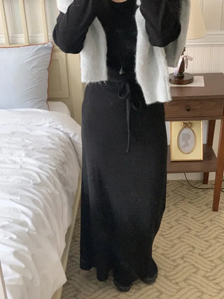 Formal Belted Shirred Slim Fit Turtleneck Dress