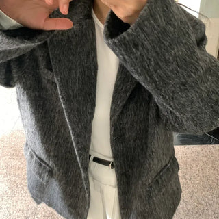 Soft Herringbone Tailored Loose Fit Jacket