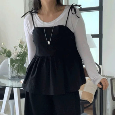 Randy Cotton Ribbon Layered Sleeveless