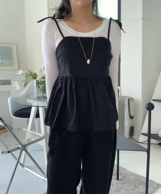 Randy Cotton Ribbon Layered Sleeveless