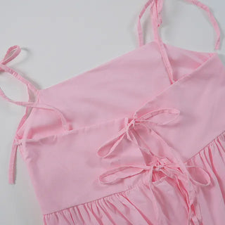 Randy Cotton Ribbon Layered Sleeveless