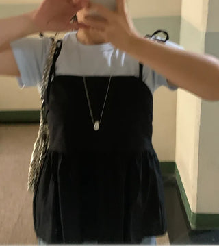 Randy Cotton Ribbon Layered Sleeveless