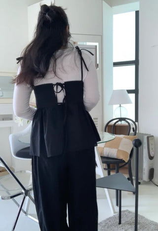 Randy Cotton Ribbon Layered Sleeveless