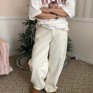 Wide Loose Fit Straight Denim Pants