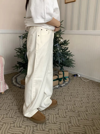 Wide Loose Fit Straight Denim Pants
