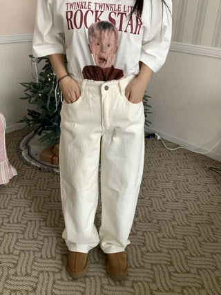 Wide Loose Fit Straight Denim Pants
