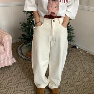 Wide Loose Fit Straight Denim Pants