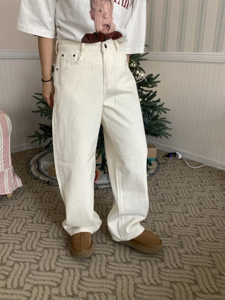 Wide Loose Fit Straight Denim Pants