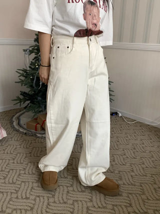 Wide Loose Fit Straight Denim Pants