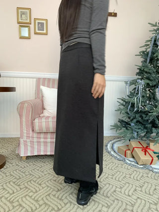 Slim Fit H-Line Knit Maxi Skirt