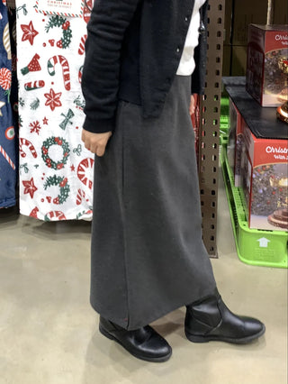 Slim Fit H-Line Knit Maxi Skirt