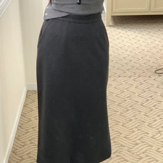 Slim Fit H-Line Knit Maxi Skirt