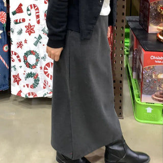 Slim Fit H-Line Knit Maxi Skirt