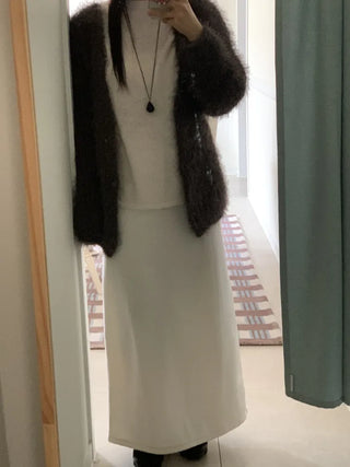 Minimal Drape Oversized Elastic Waist Long Skirt