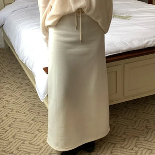 Minimal Drape Oversized Elastic Waist Long Skirt