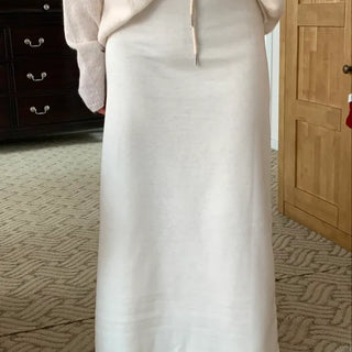 Minimal Drape Oversized Elastic Waist Long Skirt