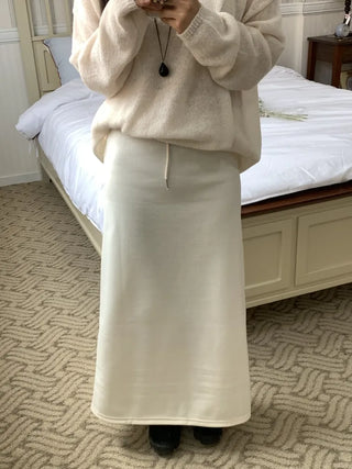 Minimal Drape Oversized Elastic Waist Long Skirt