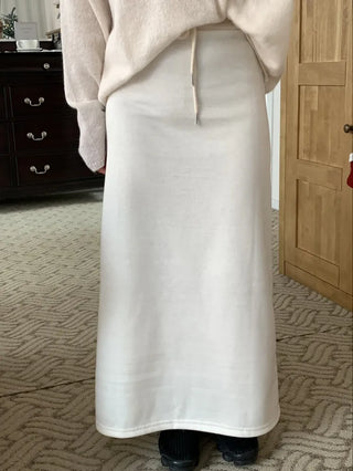 Minimal Drape Oversized Elastic Waist Long Skirt