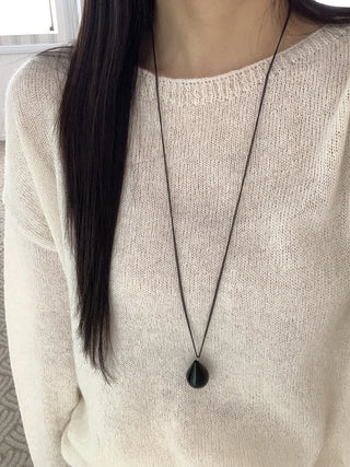 Soft V-neck Balloon Oversized Long Knit