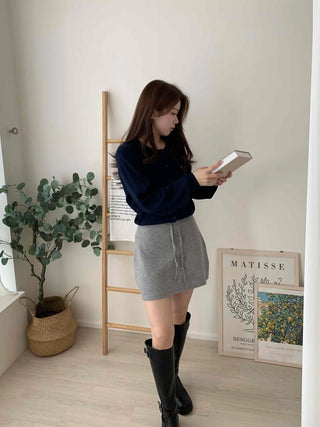 Cozy Loose Fit Round Neck Crop Cardigan