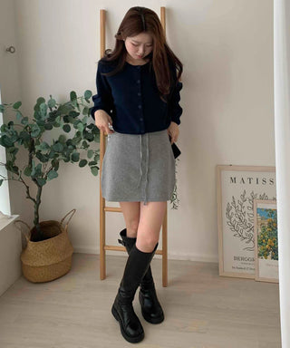 Cozy Loose Fit Round Neck Crop Cardigan