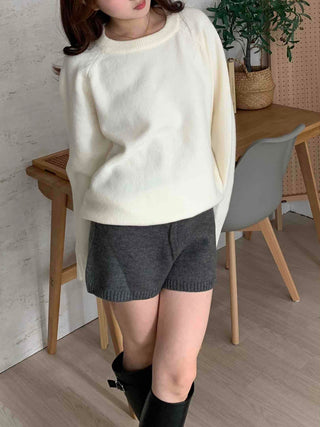 Comfort Volume Sleeve Basic Round Knit