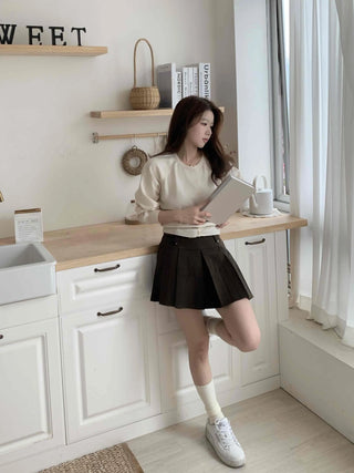 Cotton Round Neck Boxy Fit Crop Knit Cardigan