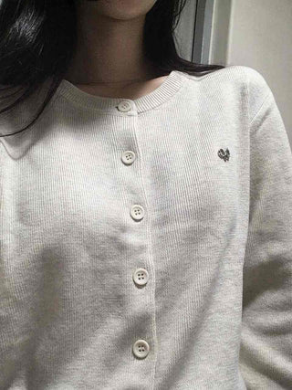 Cozy Round Center Button Mid-length Knit Cardigan
