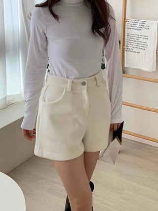 Alpaca Wool High-Waisted Shorts