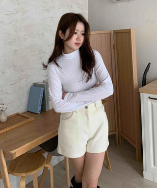 Alpaca Wool High-Waisted Shorts
