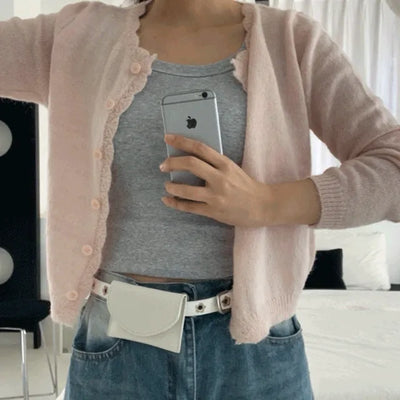 Lorin Pastel Knit Long-Sleeve Cardigan