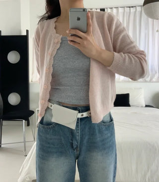 Lorin Pastel Knit Long-Sleeve Cardigan