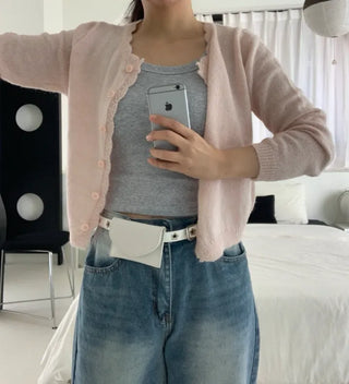 Lorin Pastel Knit Long-Sleeve Cardigan