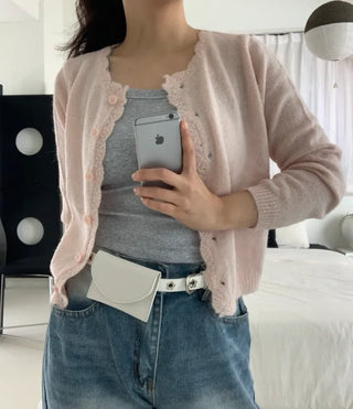 Lorin Pastel Knit Long-Sleeve Cardigan
