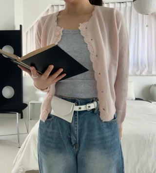 Lorin Pastel Knit Long-Sleeve Cardigan