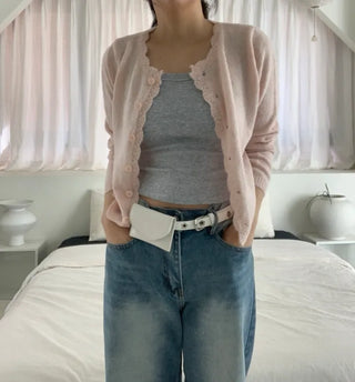 Lorin Pastel Knit Long-Sleeve Cardigan