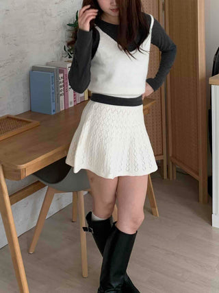 Soft Angora V-Neck Crop Knit Vest