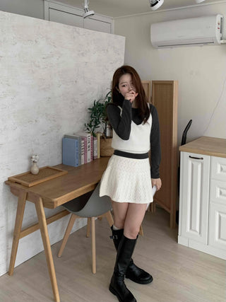 Soft Angora V-Neck Crop Knit Vest