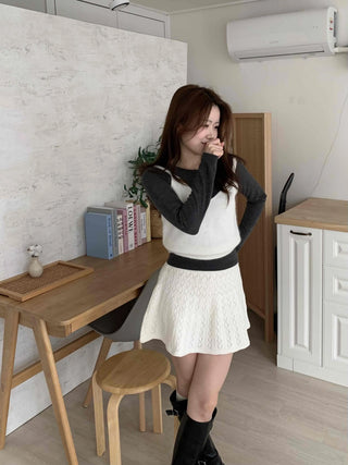 Soft Angora V-Neck Crop Knit Vest