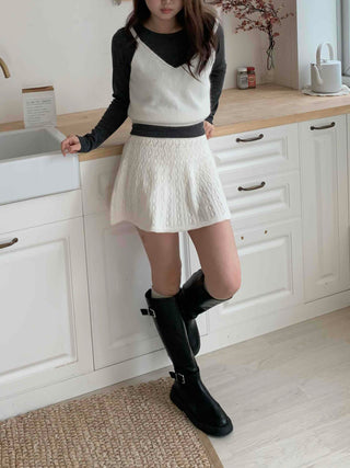 Soft Angora V-Neck Crop Knit Vest